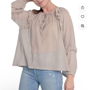 Roberta Roller Rabbit 100% Wool Long Sleeve Peasant Blouse XS costal preppy whim